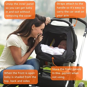 SnoozeShade Universal Fit Baby Car Seat Sunshade - Grey