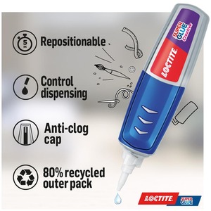 Loctite Super Creative Non-Drip Easy to Use Gel Glue Pen for Multi Materials 4g - Blue by Loctite