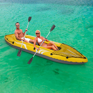 2-Person Inflatable Kayak Set - Yellow by Costway
