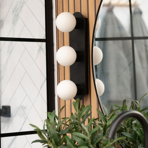 Orbital 3 Way IP44 Bathroom Ceiling Light with Glass Globe Shade - Matte Black by ValueLights