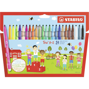 STABILO Trio A-Z Fibre-Tip Pen with Triangular Grip Zone - Multi-colour / 24 by STABILO