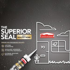 Unibond Seal and Bond Sealant Cartridge Multi Purpose Adhesive White, 389g - Buy 1 by Unibond