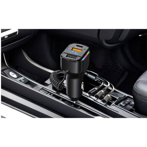 3-in-1 Spring Fast Charging Cable Car Charger - Black