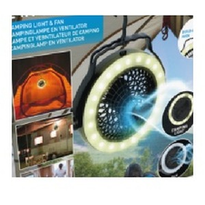 Portable Fan with LED Light Desk Fan Camping Light and Fan - multicolour by UMKY