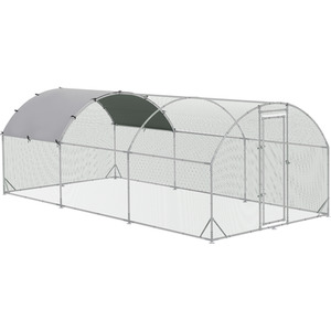 PawHut Walk In Pet Run Small Animals Playpen for Hen - Silver / 280cm by PawHut
