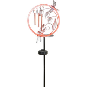 Solar Neon Windchime Stake Light - Pink
