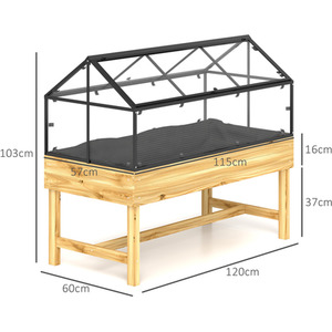 Outsunny Raised Garden Bed with Cold Frame Greenhouse Polycarbonate Panel by Outsunny