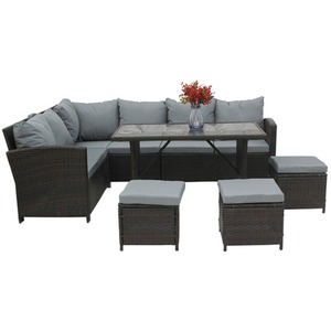 BIRCHTREE Rattan Garden Furniture Patio Set - Brown by BIRCHTREE