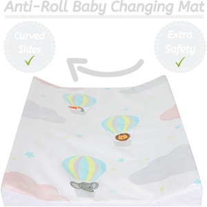 Anti-Roll Wedge Baby Changing Mat - Safari Balloons / Safari Balloons by Babycurls
