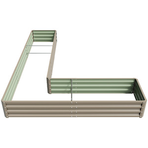 L-Shaped Galvanized Steel Raised Garden Bed by Livingandhome