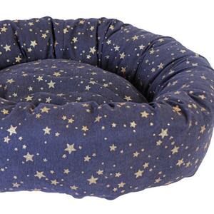 Round Donut Gold Star Anti Anxiety Bed - Blue by Starry Nights