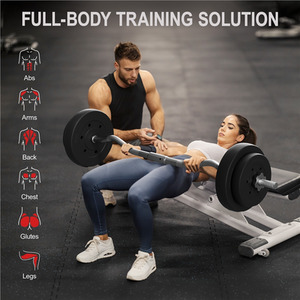 Barbell Weight Set for Strength Training - Black / 119.8cm / 25kg / 120cm by Yaheetech