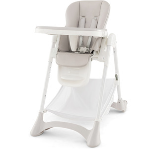 Baby High Chair Foldable Toddler Dining Chair - Beige by Costway