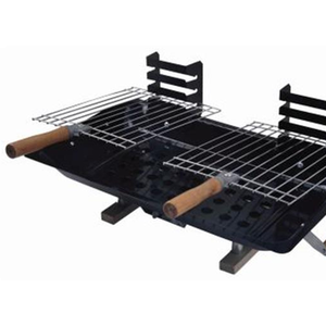 Black Outdoor Portable Steel Hibachi BBQ Camping Grill - Black by Samuel Alexander