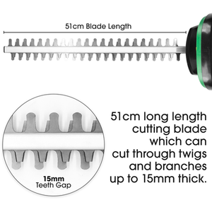 Cordless Hedge Trimmer 18V Li-Ion 2 Batteries - Green by Gracious Gardens