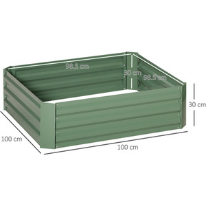 Outsunny Set of 2 Raised Garden Bed Elevated Planters Box - Green by Outsunny
