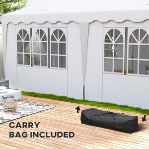 Outsunny 3 x 6m Pop Up Gazebo with Sides Carry Bag and Sand Bags - White by Outsunny
