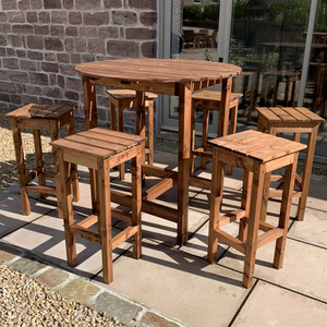 Alfresco Bar Set Six Seater - Redwood by Charles Taylor