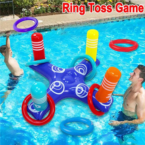 Inflatable Ring Toss Water Game for Pools - blue