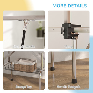 PawHut Metal Adjustable Dog Grooming Table - Black by PawHut