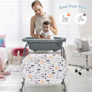 Baby Changing Table with Bathtub - Grey by Costway