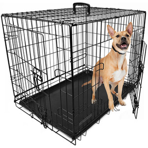 Foldable Dog Crate - Black / M by DogCratesPlus