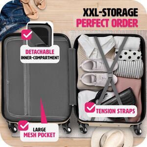 tectake Suitcase Set 4-Piece Pucci - Champagne by tectake