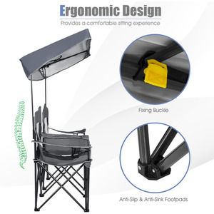 Double Sunshade Folding Chairs by Costway