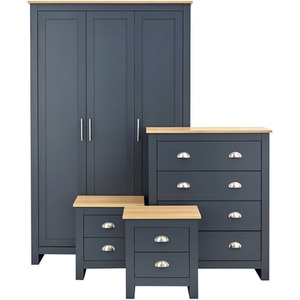 Lancaster Four Piece Bedroom Set - Slate Blue by GFW