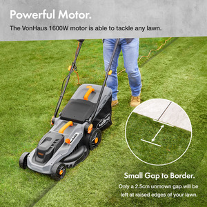 Electric Corded Lawn Mower - Grey by VonHaus