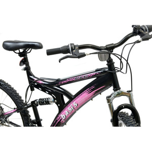 Basis 1 Full Suspension Mountain Bike, 26in - Black/Pink by Basis
