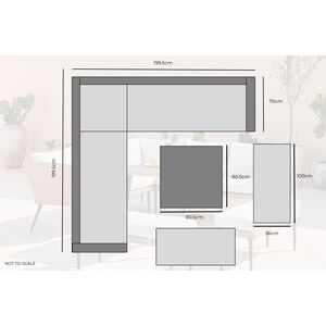Rattan Outdoor Sofa Set - Seychelles Grey Corner Garden Sofa and Table - 9 Seat - Brown by FurnitureboxUK