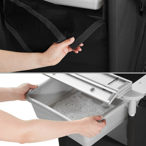 Camping Kitchen with 4 Shelves and Sink - Black by tectake