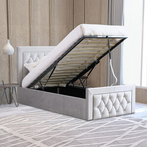 Mia Ottoman Bed - Grey / Single