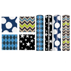 Male Birthday Wrapping Paper 4 Rolls 3M Diamond Star Dot Zig Zag - Multi by Shop4allsorts