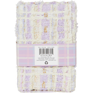 Lilac Check Fabric Pen Pot - Purple