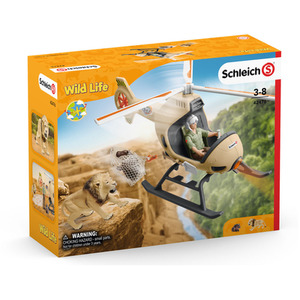 SCHLEICH Wild Life Animal Rescue Helicopter with Toy Figures - Black by SCHLEICH