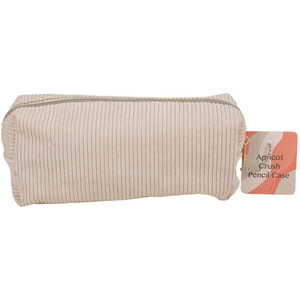 Apricot Crush Corduroy Pencil Case - Cream