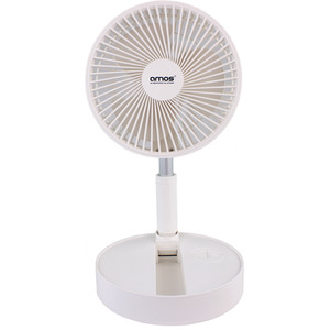 7 Inch USB Rechargeable Foldable Mini Desk Fan - white by AMOS