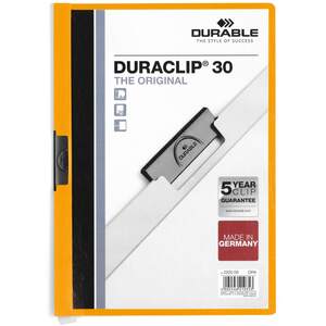 DURACLIP 30 A4 Clip Folder - Orange by Durable