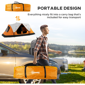 Outsunny Camping Tent with 2 Bedroom and Waterproof Rainfly by Outsunny