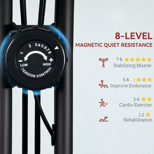 SPORTNOW Folding Exercise Bike with Arm Workout Bands - Red by SPORTNOW