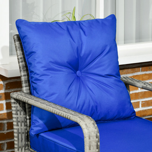 Outsunny 3 Piece PE Rattan Wicker Garden Furniture Set - Blue by Outsunny