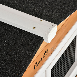 PawHut Two-Tier Wooden Pet Hutch with Wheels, Run - Yellow by PawHut