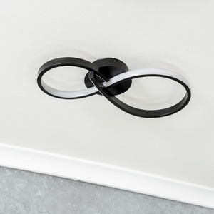 Infinity IP44 Rated Swirl Integrated LED Wall Ceiling Light - Matte Black by ValueLights