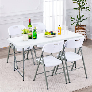 Costway Folding Table - White - White by Costway
