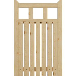 Spruce Wood Garden Fence Gate with Raised Sides by Livingandhome