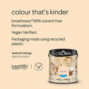 Crown Matt Breatheasy Emulsion Paint - Soft Cream by Crown Paints