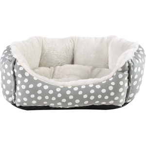Scalloped Polka Dot Dog Bed S - Grey by Dreampaws