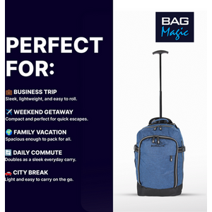 RyanAir Approved Cabin Holdall on Wheels - 20L, 40x25x20cm by Bordlite